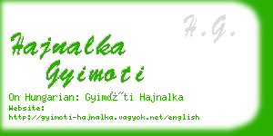 hajnalka gyimoti business card